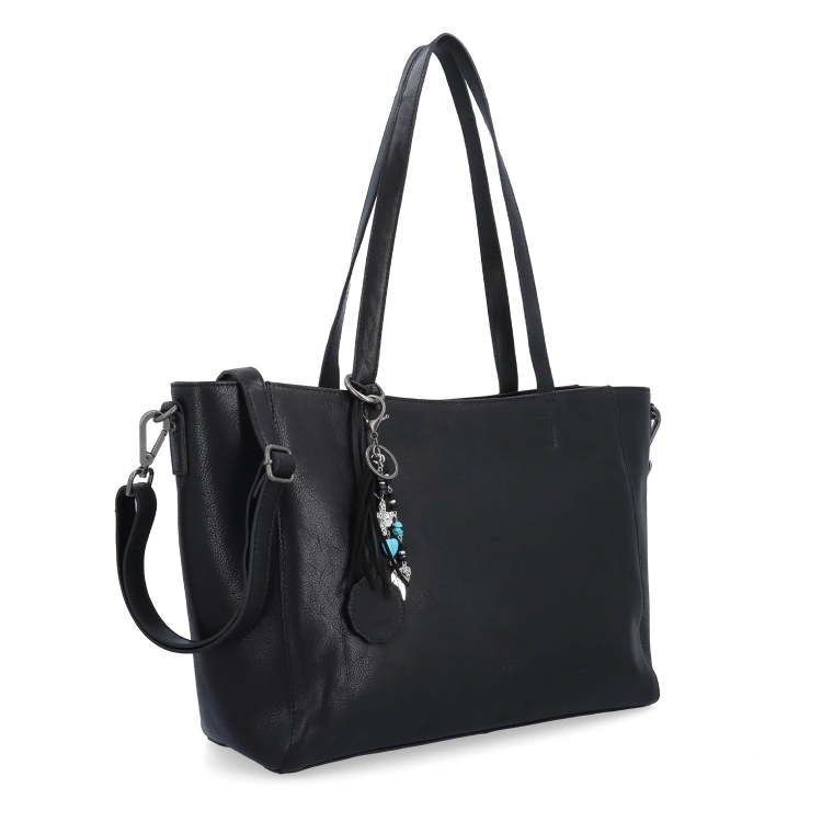 Velká kožená crossbody kabelka s přívěskem Noelia Bolger materiál kůže zapínání na zip barva černá velikost velká NB 3109 C