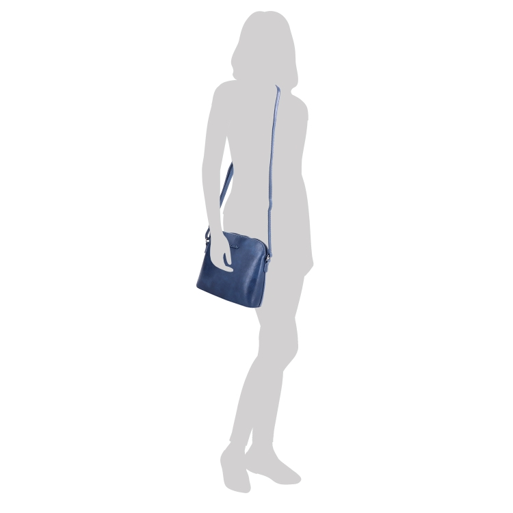 Malá minimalistická crossbody kabelka Le Sands materiál syntetická kůže zapínání na zip barva černá velikost malá 7712 C Na postavě