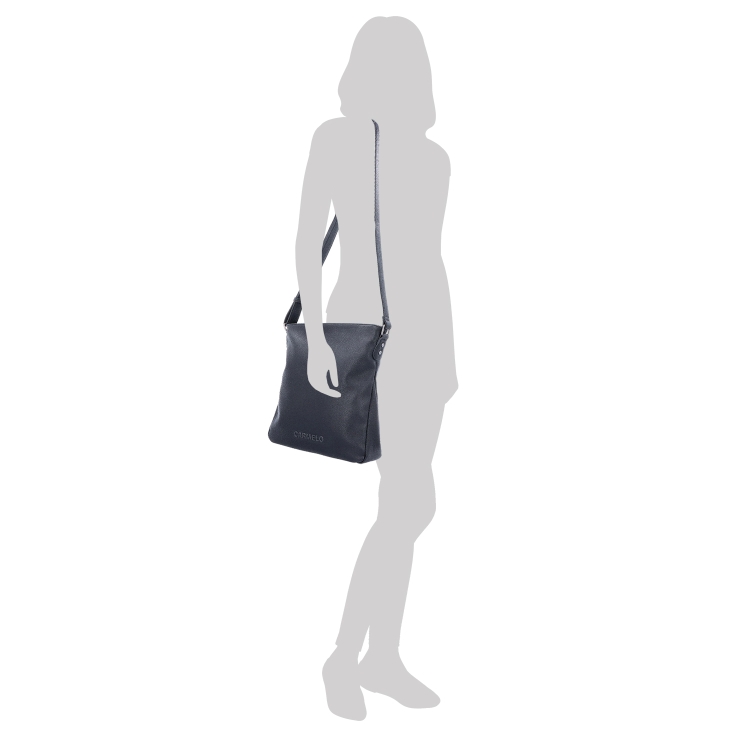 Designová crossbody kabelka Carmelo materiál syntetická kůže zapínání na zip barva zelená velikost střední 4271 PE Na postavě