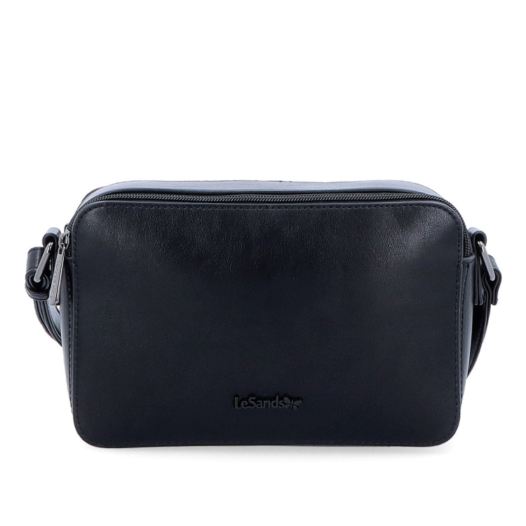 Praktická crossbody kabelka se dvěma kapsami Le Sands materiál syntetická kůže zapínání na zip barva černá velikost malá 7717 C Zepředu