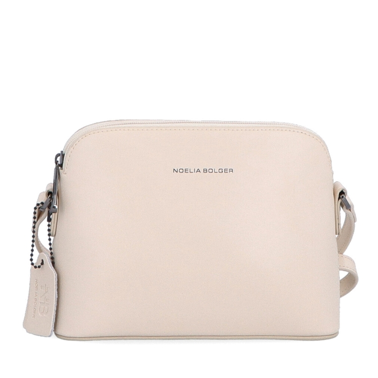 Kožená kabelka crossbody Noelia Bolger Noelia Bolger materiál kůže zapínání na zip barva béžová velikost malá NB 0096 BE Zepředu