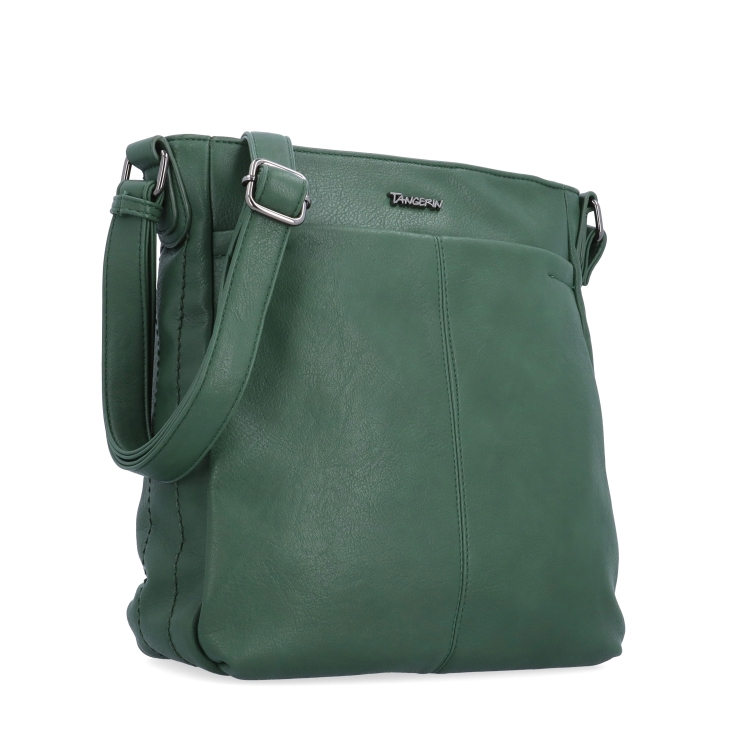 Crossbody kabelka s nastavitelným popruhem Tangerin materiál syntetická kůže zapínání na zip barva zelená velikost střední 8049 TZE