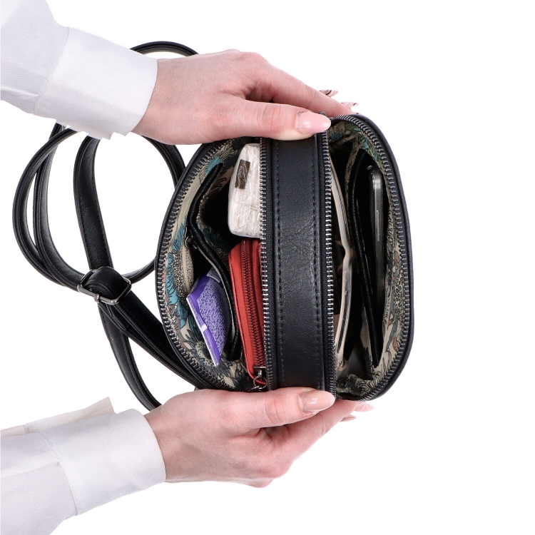 Malá crossbody kabelka svýrazným popruhem Tangerin materiál syntetická kůže zapínání na zip barva červená velikost malá 8044 CV Vnitřek