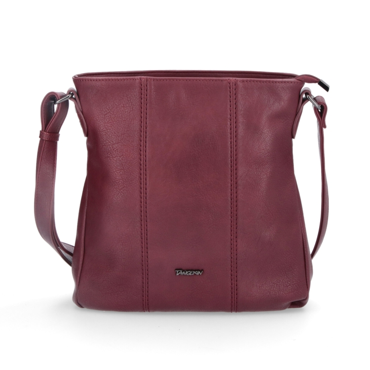 Crossbody kabelka Tangerin materiál syntetická kůže zapínání na zip barva vínová velikost střední 8004 BO Zepředu