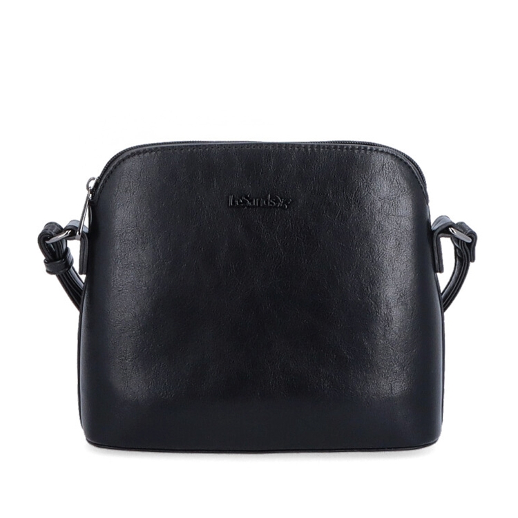 Malá minimalistická crossbody kabelka Le Sands materiál syntetická kůže zapínání na zip barva černá velikost malá 7712 C Zepředu