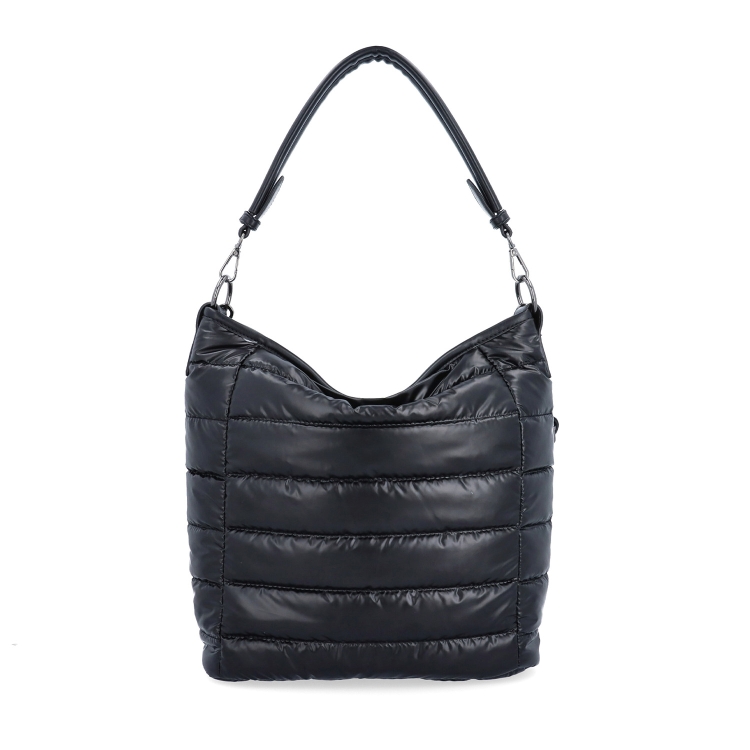 Měkká kabelka s prošíváním a elegantním nádechem Carmelo materiál nylon zapínání na zip barva černá velikost střední 4383 C Zepředu