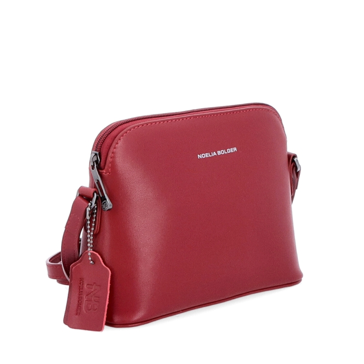 Nadčasová kožená crossbody kabelka Noelia Bolger materiál kůže zapínání na zip barva vínová velikost malá NB 0096 BO