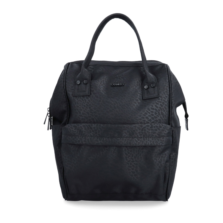 Velký praktický batoh značky Carmelo Carmelo materiál nylon zapínání na zip barva černá velikost velká 4319 C LE Zepředu