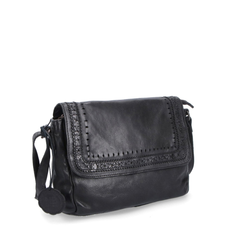 Designová kožená crossbody kabelka s klopou Noelia Bolger materiál kůže zapínání na zip barva černá velikost malá NB 2026 C