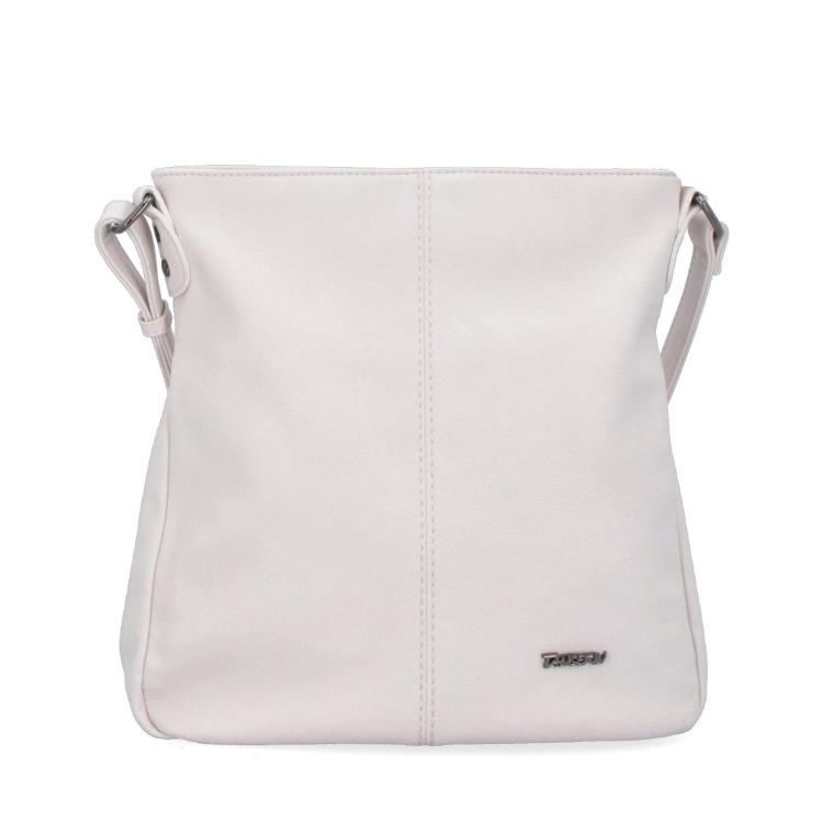 Crossbody kabelka s jednoduchým prošíváním Tangerin materiál syntetická kůže zapínání na zip barva béžová velikost střední 8003 K Zepředu