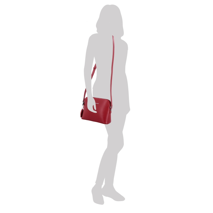 Kožená kabelka crossbody Noelia Bolger Noelia Bolger materiál kůže zapínání na zip barva vínová velikost malá NB 0096 BO Na postavě