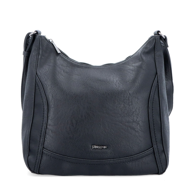 Městská crossbody kabelka ze syntetické kůže Tangerin materiál syntetická kůže zapínání na zip barva černá velikost střední 8046 C Zepředu