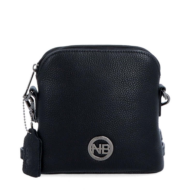 Malá kožená crossbody kabelka Noelia Bolger materiál kůže zapínání na zip barva černá velikost malá NB 3017 C Zepředu