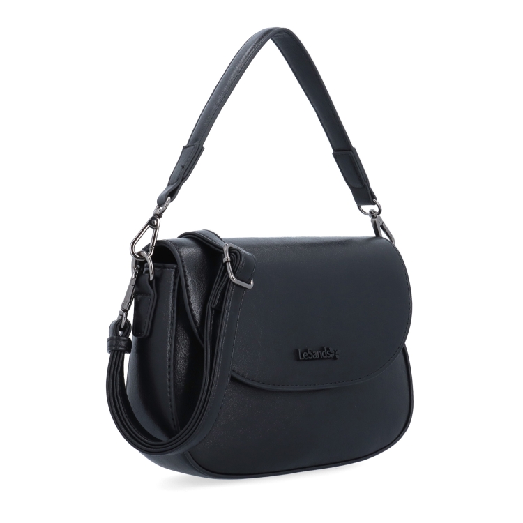 Stylová crossbody kabelka s klopou Le Sands materiál syntetická kůže zapínání s klopou barva černá velikost malá 7730 C