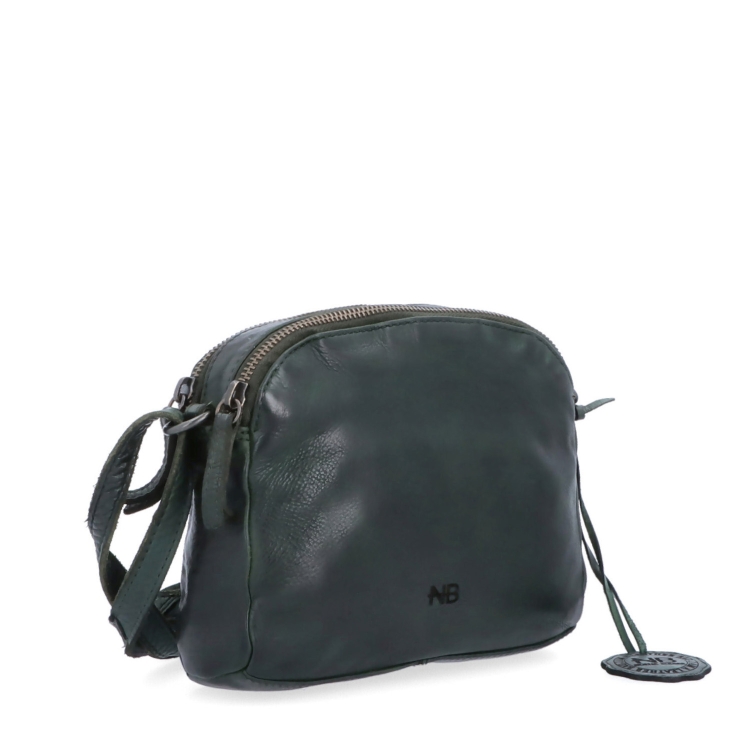 Kvalitní kožená crossbody kabelka Noelia Bolger materiál kůže zapínání na zip barva zelená velikost malá NB 2408 ZE