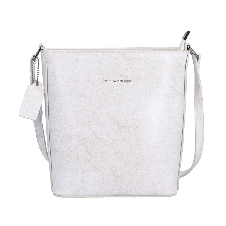Malá elegantní kožená crossbody kabelka Noelia Bolger materiál kůže zapínání na zip barva bílá velikost malá NB 0065 OW Zepředu