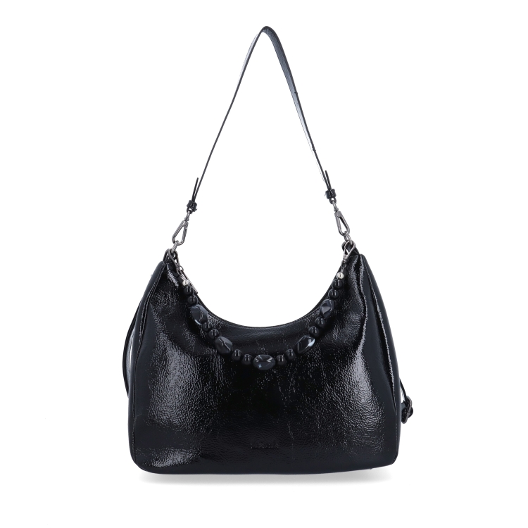 Kabelka přes rameno i crossbody s odepínacími popruhy Le Sands materiál syntetická kůže zapínání na zip barva černá velikost střední 4637 C Zepředu