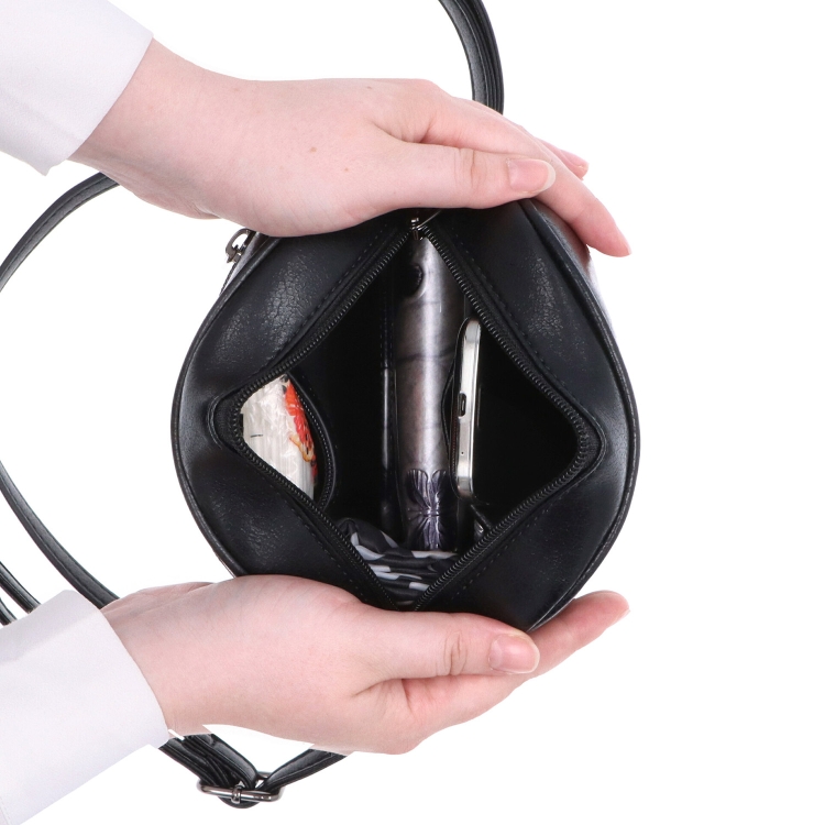 Malá crossbody kabelka s odnímatelným popruhem Le Sands materiál syntetická kůže zapínání na zip barva metalická velikost malá 4370 TI Vnitřek
