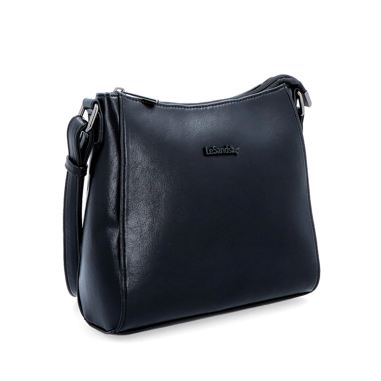 Minimalistická crossbody kabelka do města Le Sands materiál syntetická kůže zapínání na zip barva černá velikost malá 7706 C