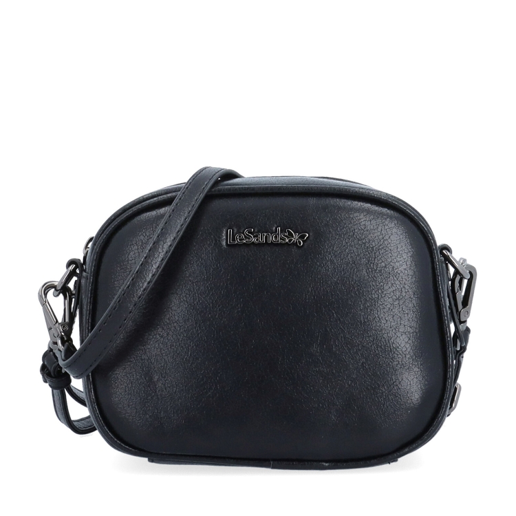 Malá crossbody kabelka s odnímatelným popruhem LeSands materiál syntetická kůže zapínání na zip barva černá velikost malá 4370 C Zepředu