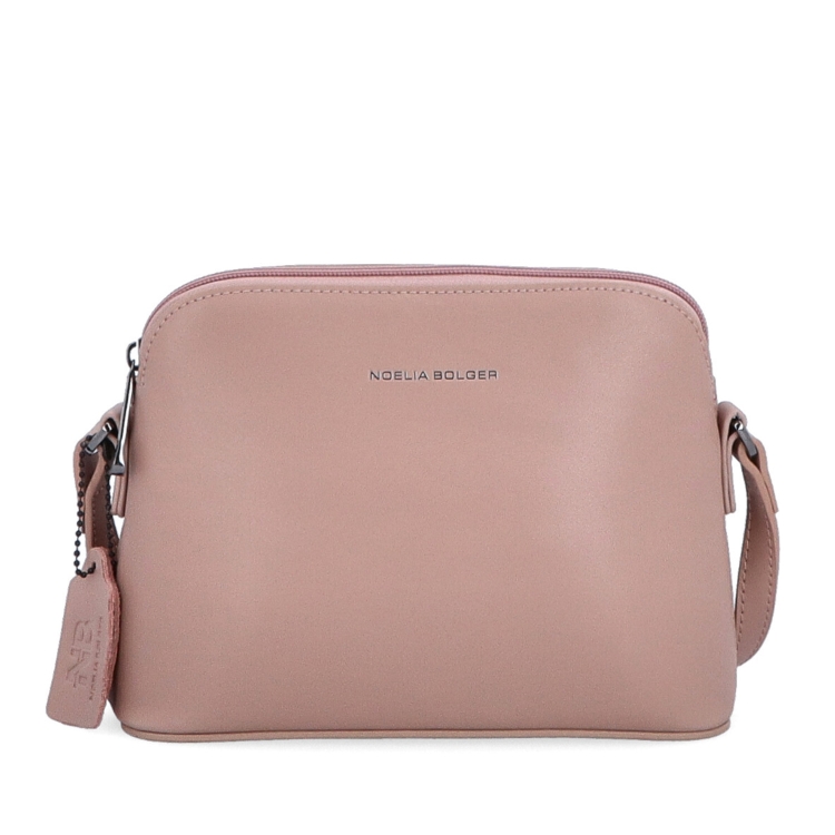 Kožená kabelka crossbody Noelia Bolger Noelia Bolger materiál kůže zapínání na zip barva nude velikost malá NB 0096 N Zepředu