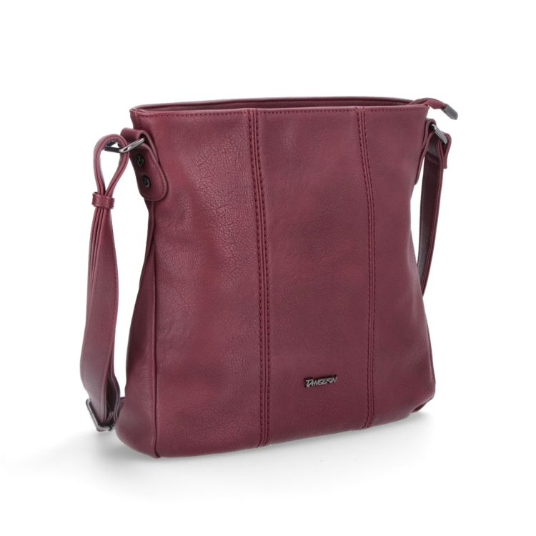 Crossbody kabelka Tangerin materiál syntetická kůže zapínání na zip barva vínová velikost střední 8004 BO