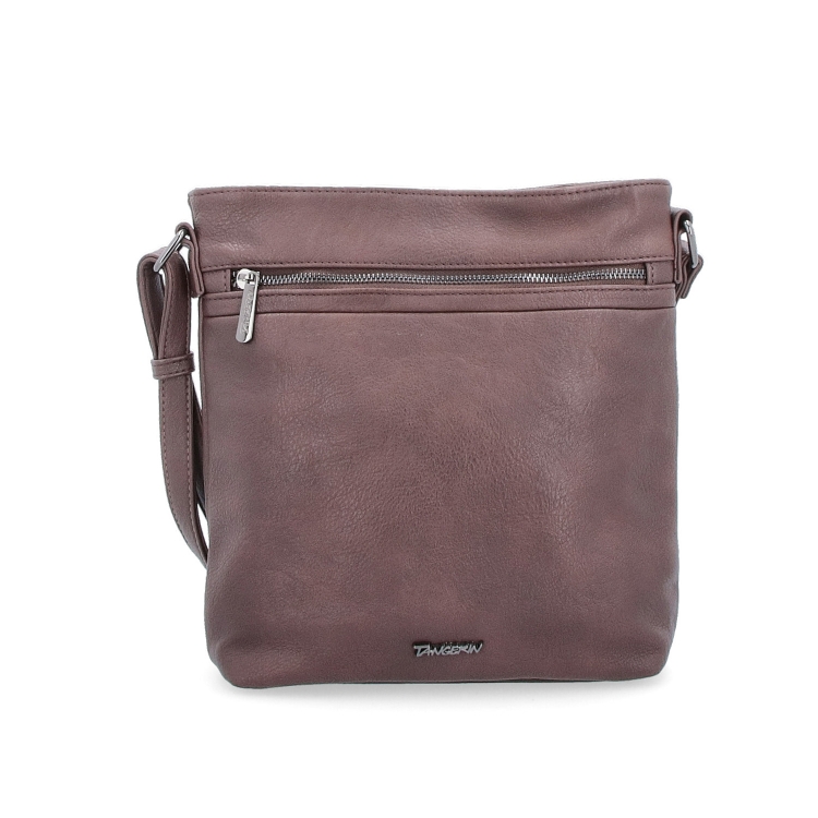 Menší crossbody kabelka Tangerin materiál syntetická kůže zapínání na zip barva hnědá velikost střední 8022 TH Zepředu