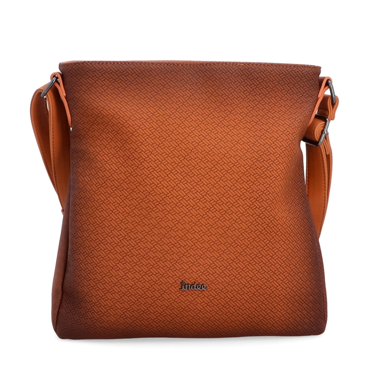 Střední jednoduchá crossbody kabelka Indee materiál syntetická kůže zapínání na zip barva oranžová velikost střední 6317 O Zepředu