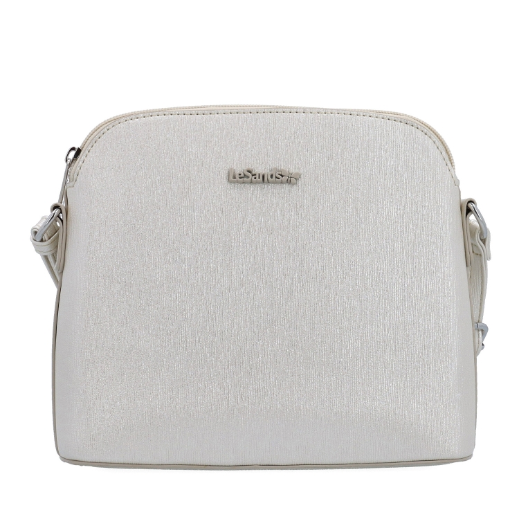 Elegantní crossbody kabelka s čistým designem Le Sands materiál syntetická kůže zapínání na zip barva béžová velikost malá 4607 PRL Zepředu