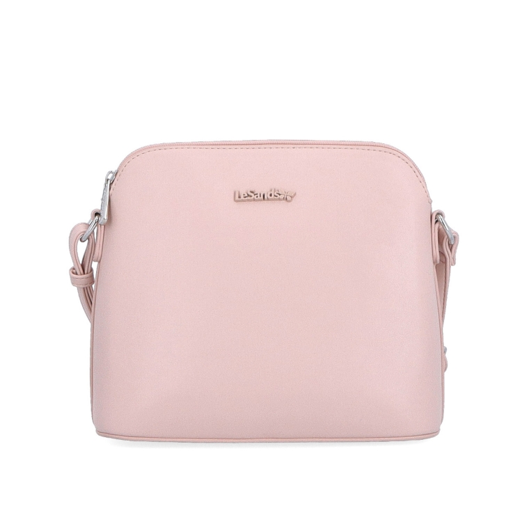 Malá minimalistická crossbody kabelka Le Sands materiál syntetická kůže zapínání na zip barva růžová velikost malá 7712 R Zepředu