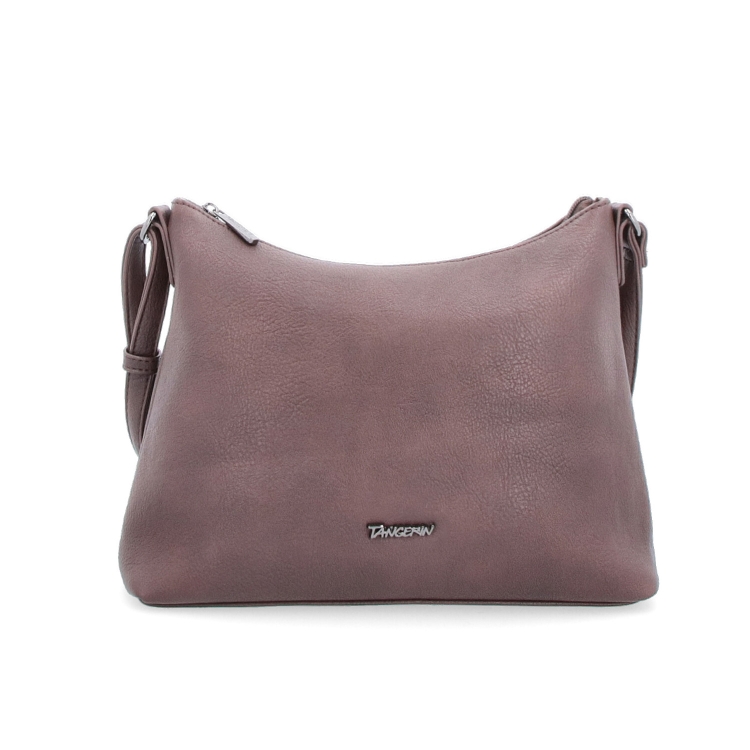 Elegantní crossbody kabelka Tangerin materiál syntetická kůže zapínání na zip barva hnědá velikost malá 8029 TH Zepředu