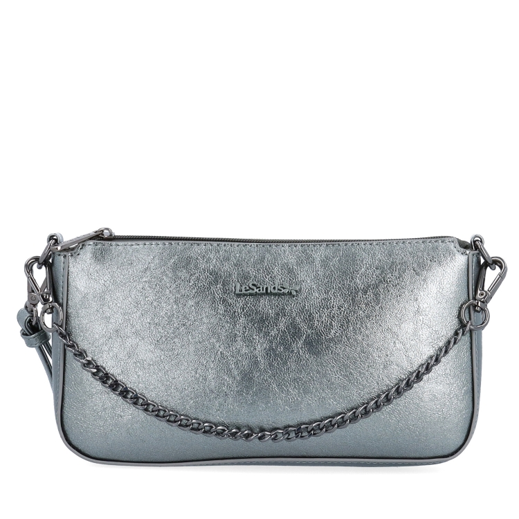 Malá crossbody kabelka s odnímatelným řetízkem Le Sands materiál syntetická kůže zapínání na zip barva metalická velikost malá 4610 TI Zepředu
