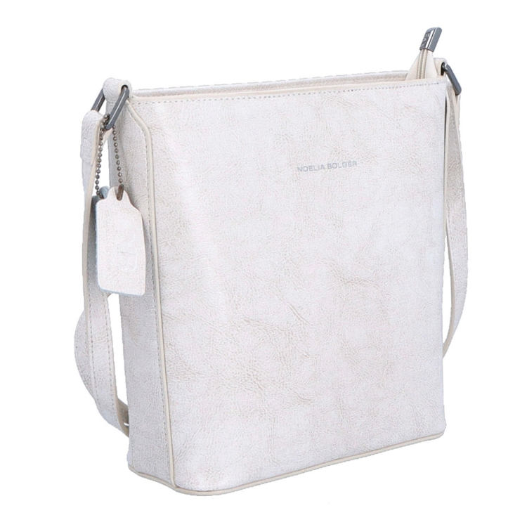 Malá elegantní kožená crossbody kabelka Noelia Bolger materiál kůže zapínání na zip barva bílá velikost malá NB 0065 OW