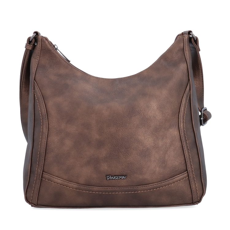Městská crossbody kabelka ze syntetické kůže Tangerin materiál syntetická kůže zapínání na zip barva metalická velikost střední 8046 BR Zepředu