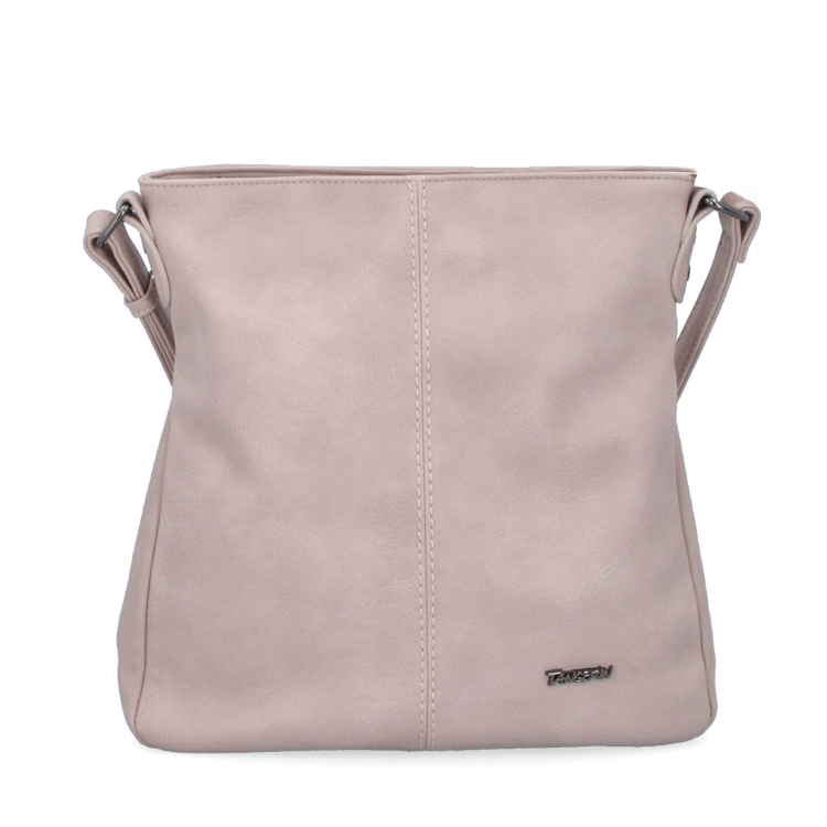 Crossbody kabelka s jednoduchým prošíváním Tangerin materiál syntetická kůže zapínání na zip barva růžová velikost střední 8003 LI Zepředu