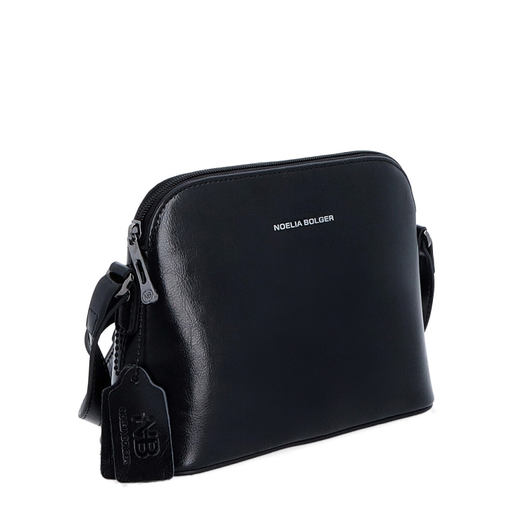 Luxusní malá kožená crossbody kabelka Noelia Bolger materiál kůže zapínání na zip barva černá velikost malá NB 0080 C