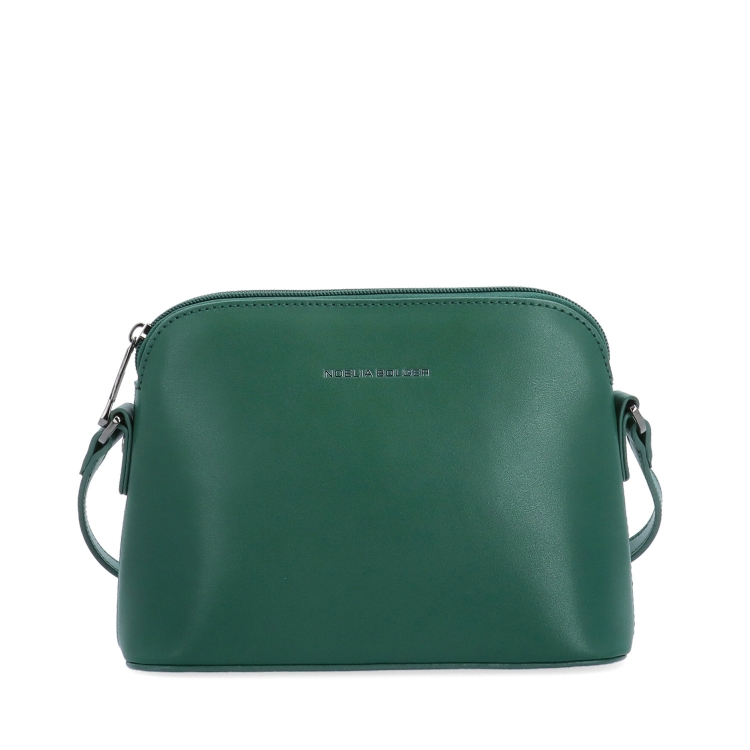 Kožená kabelka crossbody Noelia Bolger Noelia Bolger materiál kůže zapínání na zip barva zelená velikost malá NB 0096 TZE Zepředu
