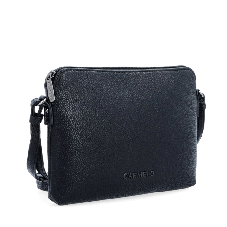 Minimalistická dámská crossbody kabelka Carmelo materiál syntetická kůže zapínání na zip barva černá velikost malá 4333 C