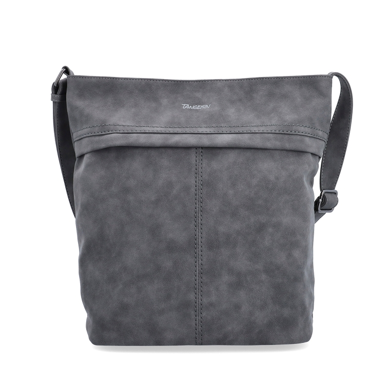 Praktická crossbody kabelka ze syntetického materiálu Tangerin materiál syntetická kůže zapínání na zip barva šedá velikost velká 1108 ANT Zepředu