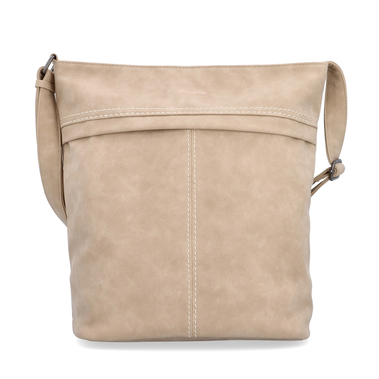 Praktická crossbody kabelka ze syntetického materiálu Tangerin materiál syntetická kůže zapínání na zip barva béžová velikost velká 1108 BE Zepředu