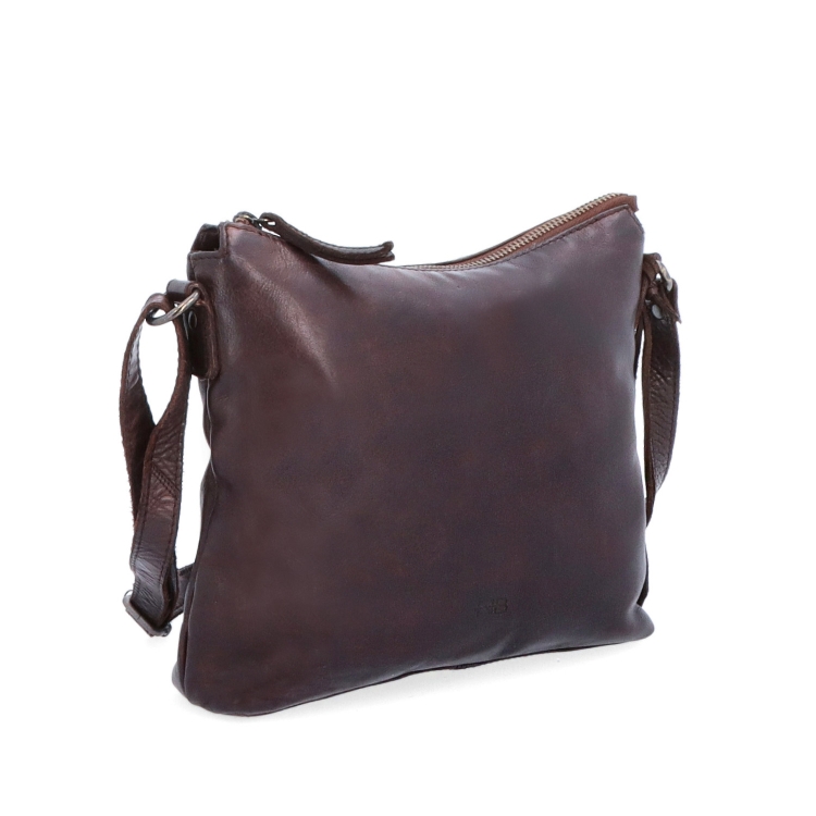 Kožená crossbody kabelka s moderním designem Noelia Bolger materiál kůže zapínání na zip barva hnědá velikost malá NB 2400 H