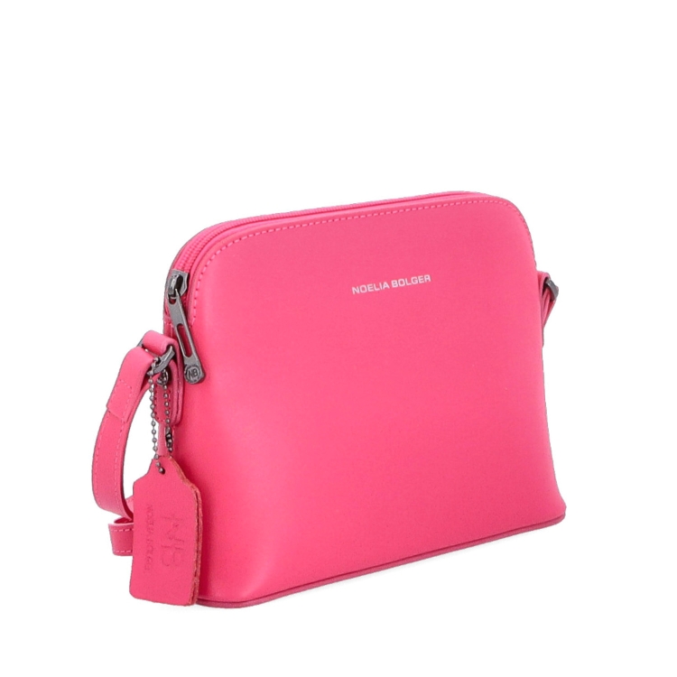 Nadčasová kožená crossbody kabelka Noelia Bolger materiál kůže zapínání na zip barva růžová velikost malá NB 0096 F