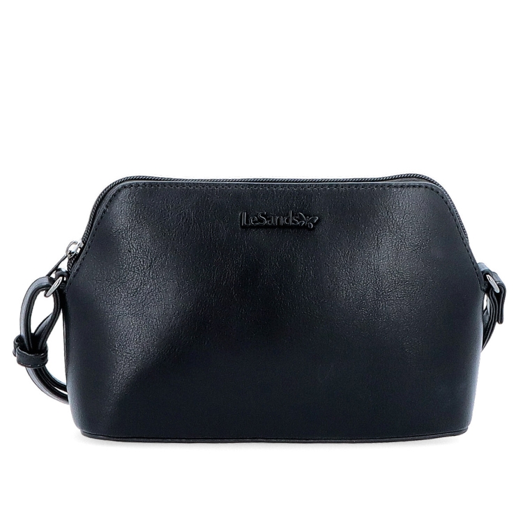 Jemná, minimalistická crossbody kabelka LeSands materiál syntetická kůže zapínání na zip barva černá velikost malá 7718 C Zepředu