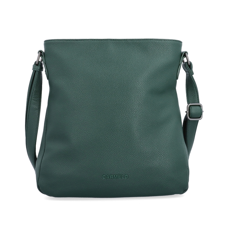 Designová crossbody kabelka Carmelo materiál syntetická kůže zapínání na zip barva zelená velikost střední 4271 TZE Zepředu
