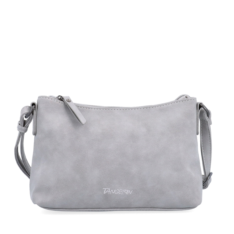 Malá elegantní crossbody kabelka Tangerin materiál syntetická kůže zapínání na zip barva šedá velikost malá 1109 SS Zepředu