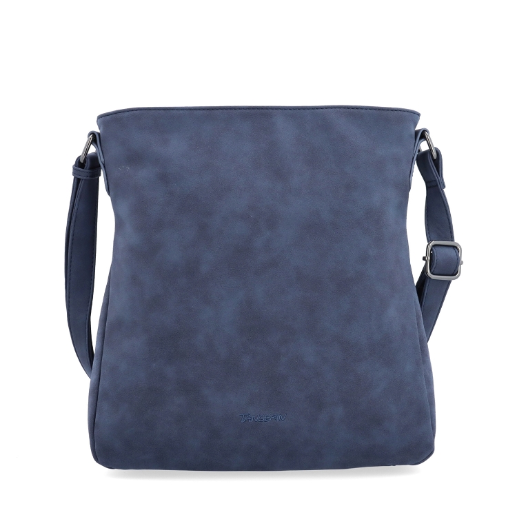 Stylová crossbody kabelka s čistým designem Tangerin materiál syntetická kůže zapínání na zip barva modrá velikost střední 1101 TM Zepředu