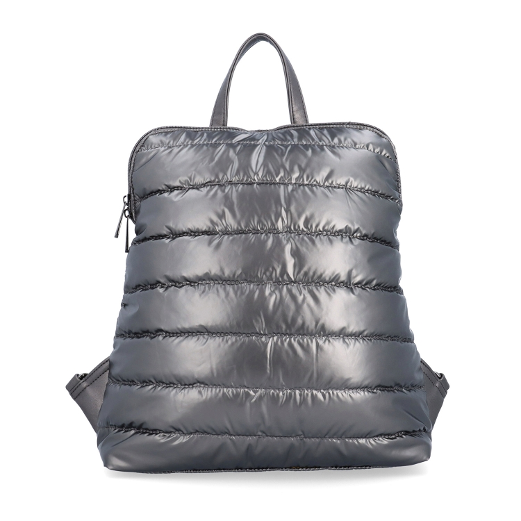 Prošívaný batoh z nadýchaného nylonu Carmelo materiál nylon zapínání na zip barva metalická velikost střední 4384 TI Zepředu
