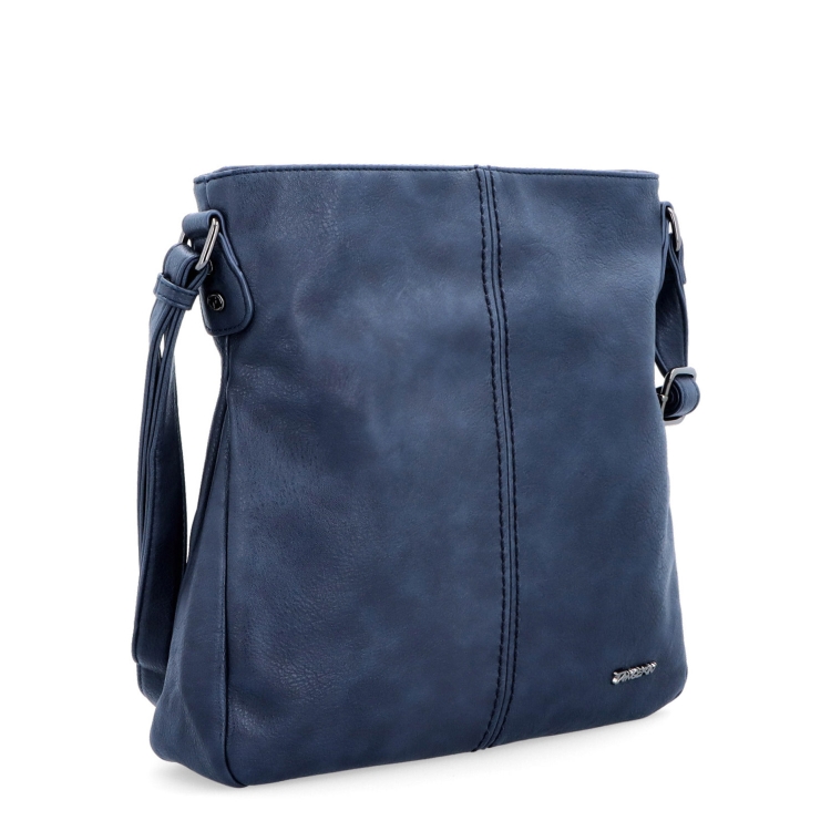 Crossbody kabelka s jednoduchým prošíváním Tangerin materiál syntetická kůže zapínání na zip barva modrá velikost střední 8003 TM