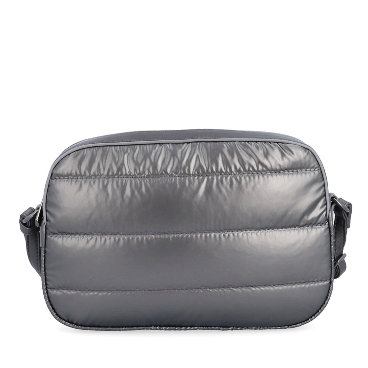 Stylová dámská kabelka s prošíváním Carmelo materiál nylon zapínání na zip barva metalická velikost malá 4386 TI Zepředu