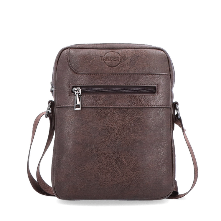 Crossbody taška přes rameno Tangerin materiál syntetická kůže zapínání na zip barva hnědá velikost střední 2324 H Zepředu